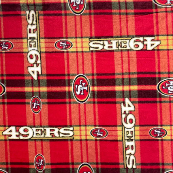 NFL San Francisco 49ers Heathered Stripe Flannel Fleece Blanket