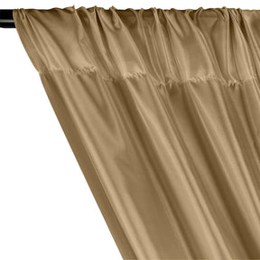 Poly China Silk Lining Rod Pocket Curtains - Sand