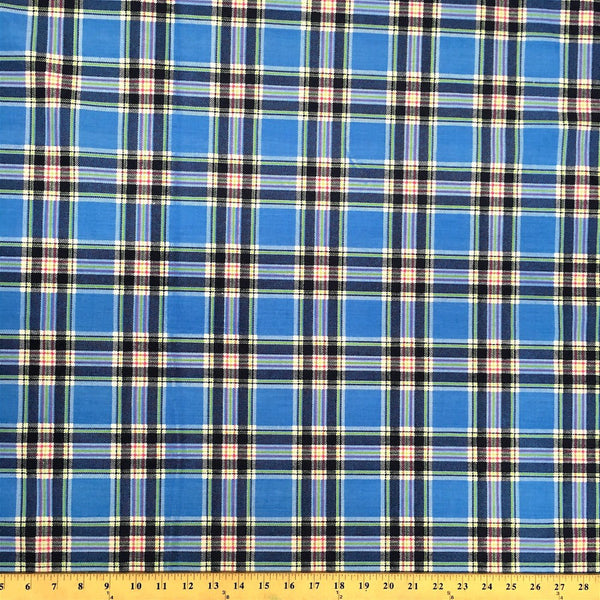 Saturnia Plaid Blue Print Broadcloth