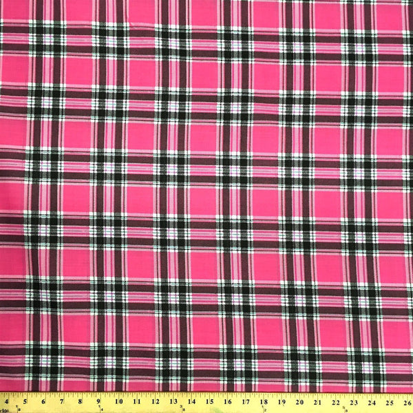 Saturnia Plaid Pink Print Broadcloth