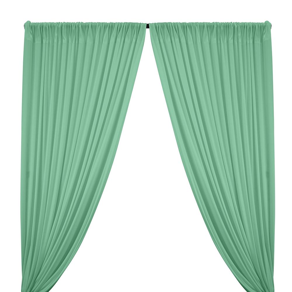 Seafoam Interlock Knit Fabric Curtains