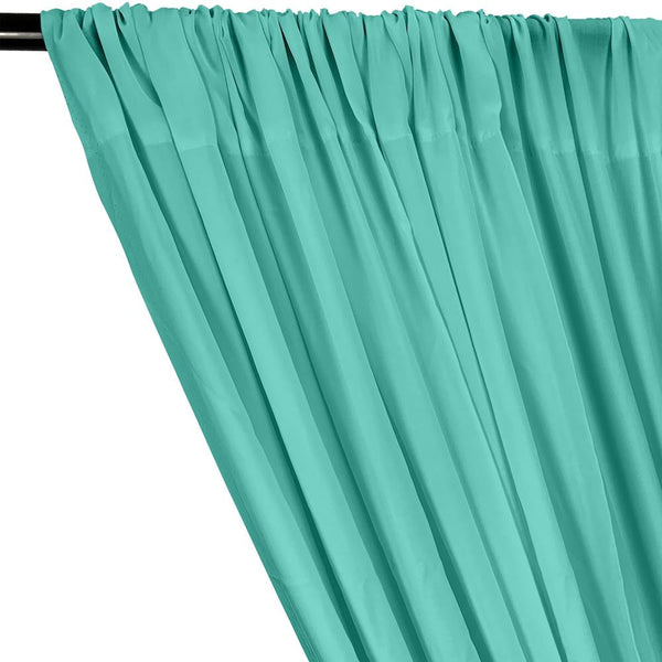 Rayon Challis Rod Pocket Curtains - Seafoam