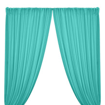 Rayon Challis Rod Pocket Curtains - Seafoam