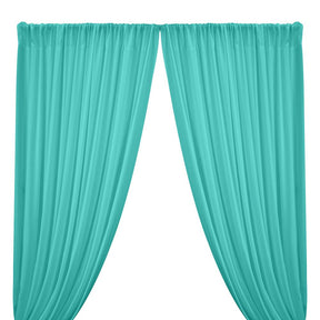 Rayon Challis Rod Pocket Curtains - Seafoam