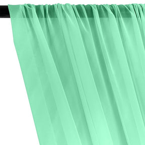 Silk Georgette Chiffon Rod Pocket Curtains - Seafoam