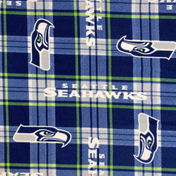 NFL Seattle Seahawks Plaid Flannel Fabric by the Yard 14741D 