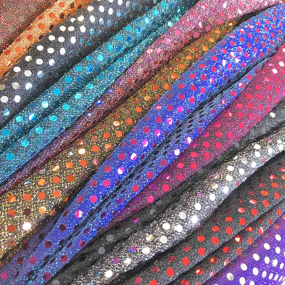 Shiny Two-Tone Trans Knit Sequins Fabric 44