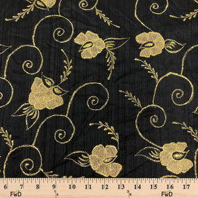 Silk 44" Metallic Floral Embroidery