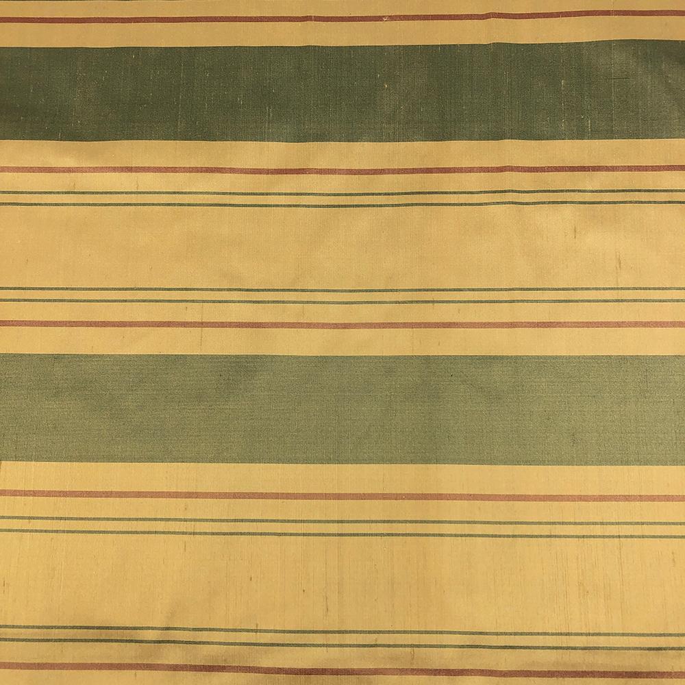 Silk Shantung Stripes Fabric SV575820 Gold/Green 1