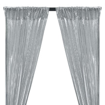 American Trans Knit Sequins Rod Pocket Curtains (All Colors Available) - Silver