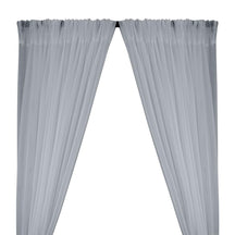 Crushed Sheer Voile Rod Pocket Curtains - Silver