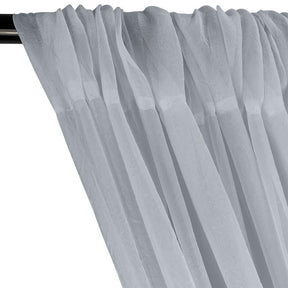 Crushed Sheer Voile Rod Pocket Curtains - Silver