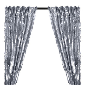 Paillette Circle Sequins Rod Pocket Curtains (All Colors Available) - Silver