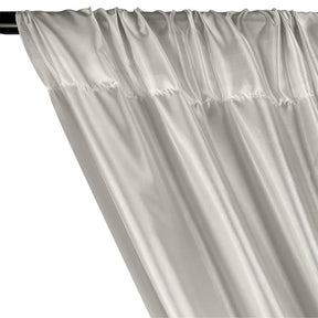 Poly China Silk Lining Rod Pocket Curtains - Silver