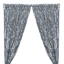 Rectangle Piano Sequins Rod Pocket Curtains (All Colors Available) - Silver