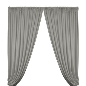 Stretch Velvet Rod Pocket Curtains - Silver