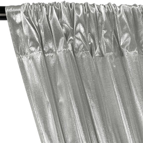 Tissue Lame Rod Pocket Curtains - Silver