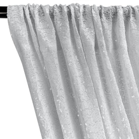 Zigzag Micro Sequins Starlight Rod Pocket Curtains - Silver