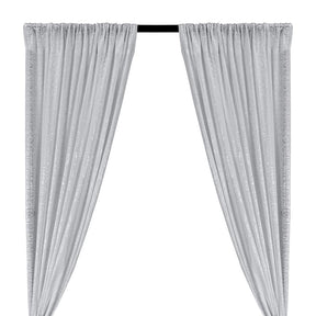 Zigzag Micro Sequins Starlight Rod Pocket Curtains - Silver