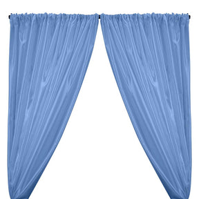 Charmeuse Satin Rod Pocket Curtains - Sky Blue