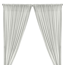 All-Over Micro Sequins Starlight On Stretch Mesh Rod Pocket Curtains (All Colors Available) - Snow White