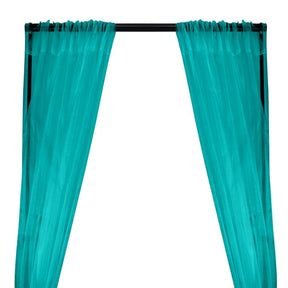 Crystal Organza Rod Pocket Curtains - Spring Green
