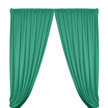 Stretch Velvet Rod Pocket Curtains - Spring Green