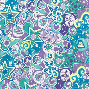 Star Studded Purple Print Broadcloth
