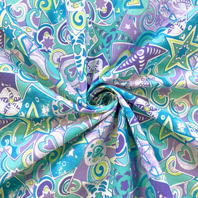 Star Studded Purple Print Broadcloth