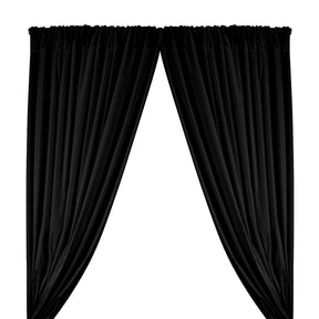 Stretch Broadcloth Rod Pocket Curtains - Black
