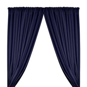 Stretch Broadcloth Rod Pocket Curtains - Navy Blue