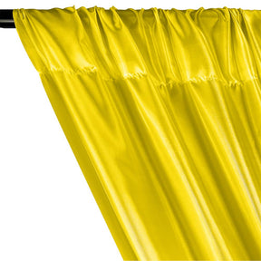 Poly China Silk Lining Rod Pocket Curtains - Sunflower Yellow