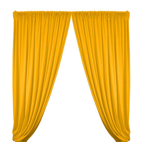 Stretch Velvet Rod Pocket Curtains - Sunflower Yellow