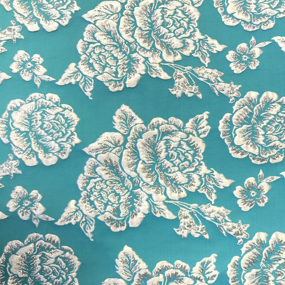 Silver 3D Metallic Jacquard SV574463 Teal 1