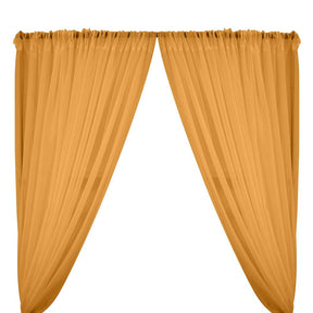 Sheer Voile Rod Pocket Curtains - Tangerine