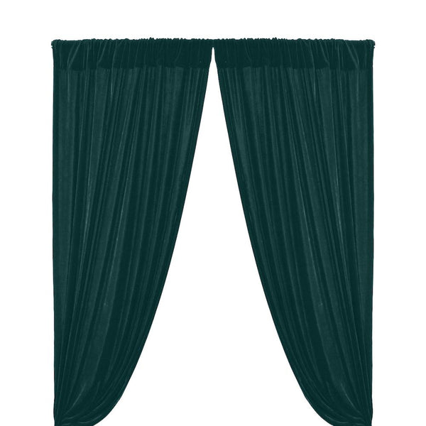 Micro Velvet Rod Pocket Curtains - Teal