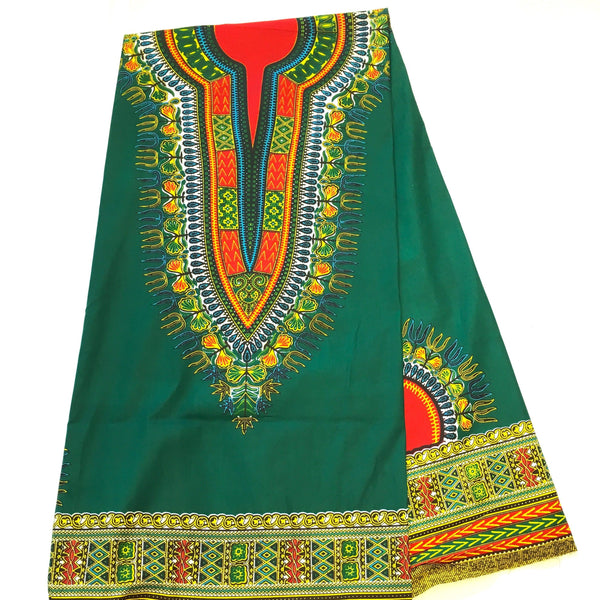 Dashiki Angelina African Print - Hunter Green Fabric