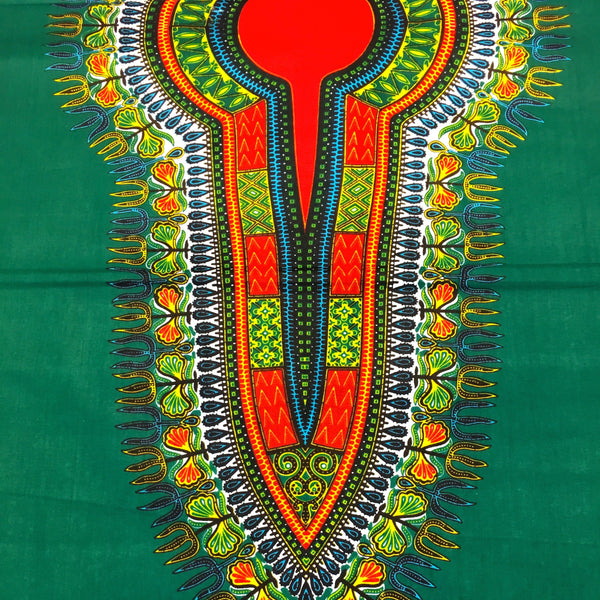 Dashiki Angelina African Print - Hunter Green Fabric