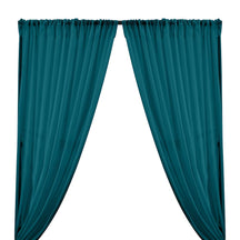 Cotton Voile Rod Pocket Curtains - Teal