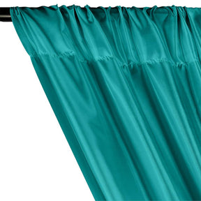 Poly China Silk Lining Rod Pocket Curtains - Teal