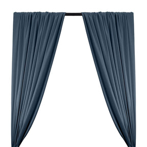 Silk Linen Matka Rod Pocket Curtains - Teal