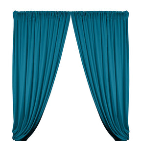 Stretch Velvet Rod Pocket Curtains - Teal
