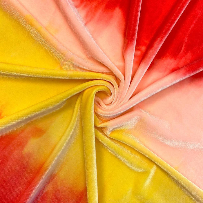 Tie Dye Stretch Velvet Fabric By The Yard