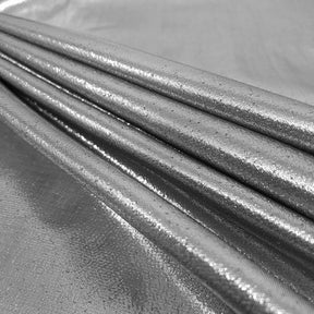 Tissue Lame Rod Pocket Curtains - Silver / Black