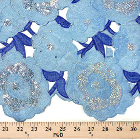 Floral Organza Embroidery Lace with Sequins