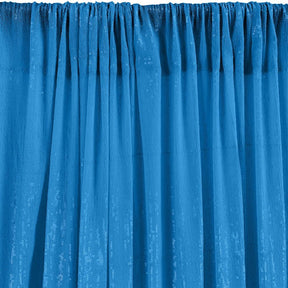 All-Over Micro Sequins Starlight On Stretch Mesh Rod Pocket Curtains - Turquoise