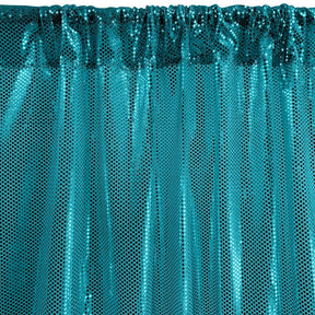 American Trans Knit Sequins Rod Pocket Curtains - Turquoise
