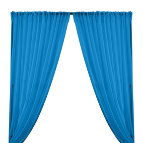Cotton Voile Rod Pocket Curtains - Turquoise