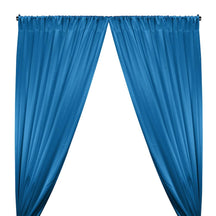 Crepe Back Satin Rod Pocket Curtains - Turquoise