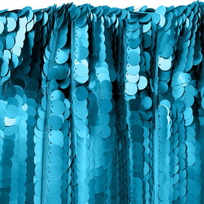Paillette Circle Sequins Rod Pocket Curtains - Turquoise